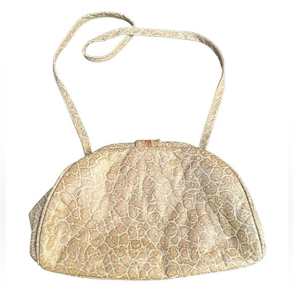 VTG 80s Genuine Leather by Reem brown tones crossbody bag - Picture 2 of 4